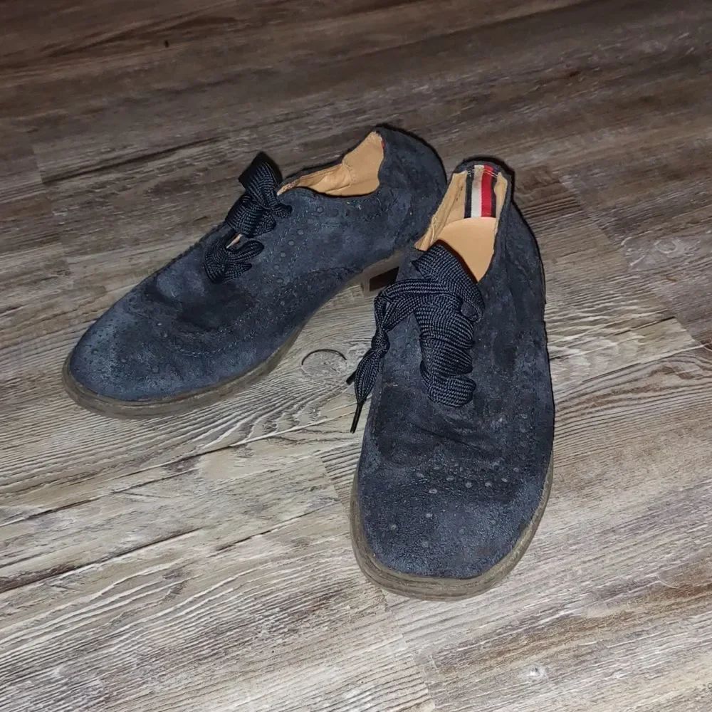 Tommy Hilfiger  wingtip blue  faux suede lace up loafers  Sz 6